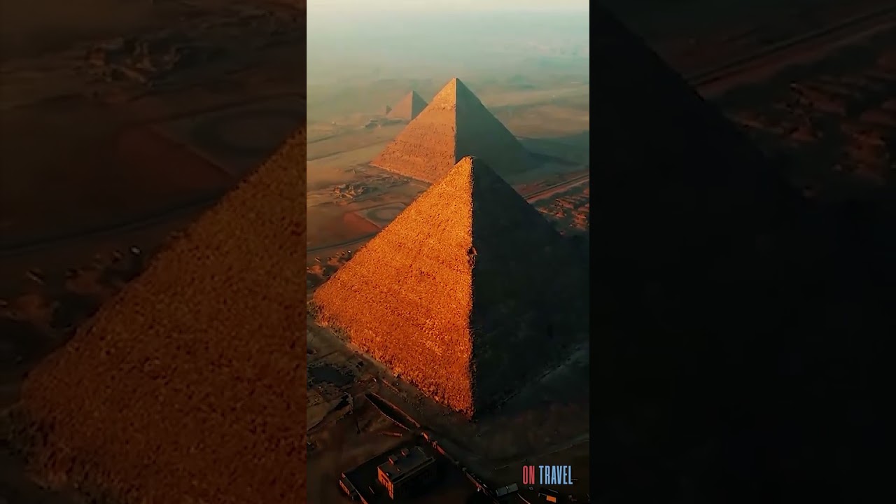 🌅 Egypt’s Pyramids at Sunrise | Bird’s-Eye View Wonder 🏜️