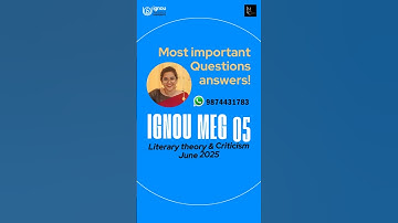 IGNOU MEG-05 Literary Criticism & Theory | June 2025 Most Important Questions | MA English TEE Tips