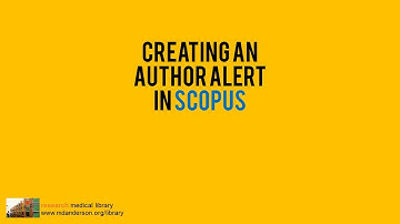 Creating an Author Alert in Scopus