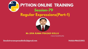 Python|Session 79|Regular Expressions(Part-1)|Mr.SIVA RAMA PRASAD KOLLU