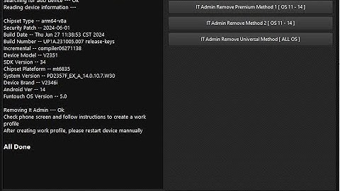 All Vivo Y28s 5G (V2351) Admin Lock & IT Admin Lock Remove  One Click 2024 New Update Mdm Fix Tool