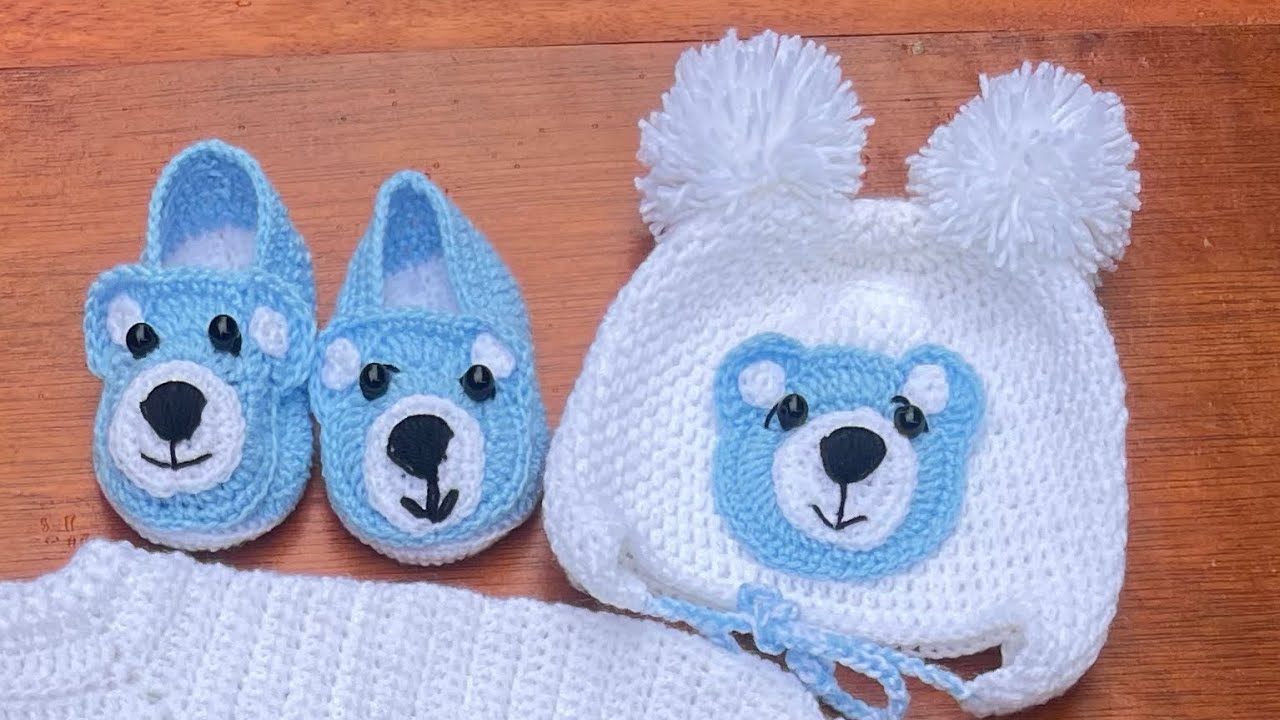🧶Как связать крючком шапочку для малыша в форме медвежонка (0-12 месяцев) для абсолютных новичков...