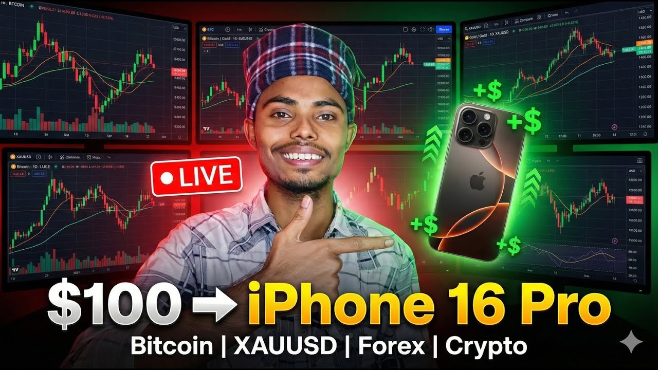 $100 to iPhone 16 Pro 🔥 LIVE Trading Challenge | Bitcoin • XAUUSD  | 2 Jan 