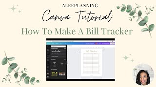 How To Make A Bill Tracker Canva#canvatutorial #printable #etsybusiness #bills