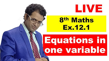 8th Maths Ex.12.1 Equations in one variable