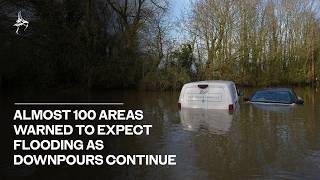Almost 100 areas warned to expect flooding as downpours continue