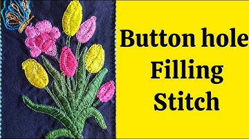 Buttonhole filling stitch class-8|Aari work for beginners