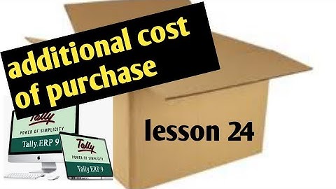 additional cost of purchase in tally ERP9#smmccgonda#tallyerp9 @24