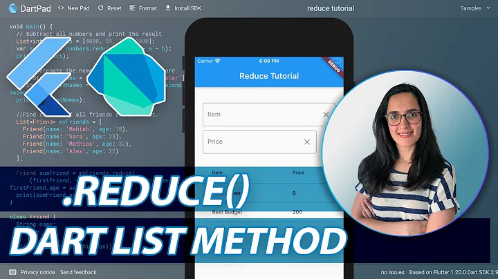 List Method .reduce() in Dart and Flutter