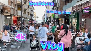 Vlog In Benidorm City Centre Walking | Benidorm Spain 🇪🇸 City View Evening Time 🕰️