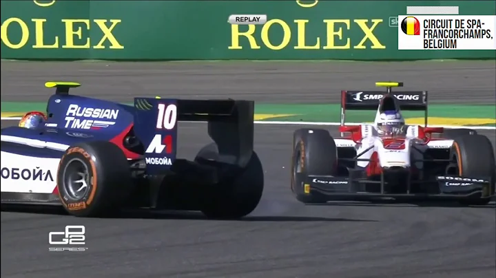 Crash Markelov and Sirotkin in the final lap in Be...