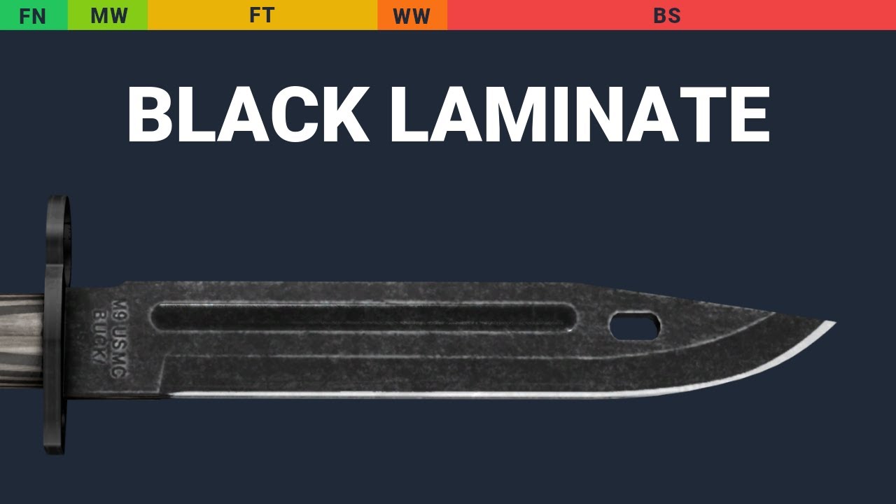 ørn adjektiv Skulptur Bayonet Black Laminate - Skin Float And Wear Preview - YouTube