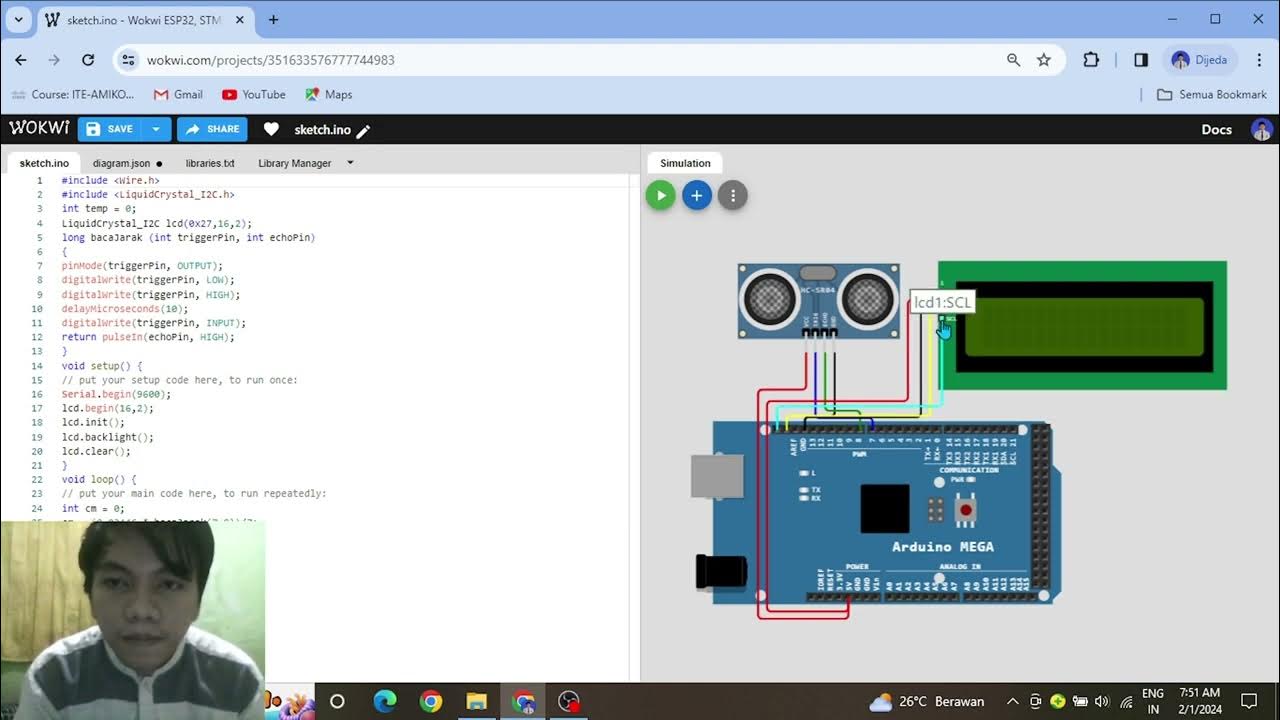 Belajar Arduino | Sensor Ultrasonik | LCD I2C - YouTube
