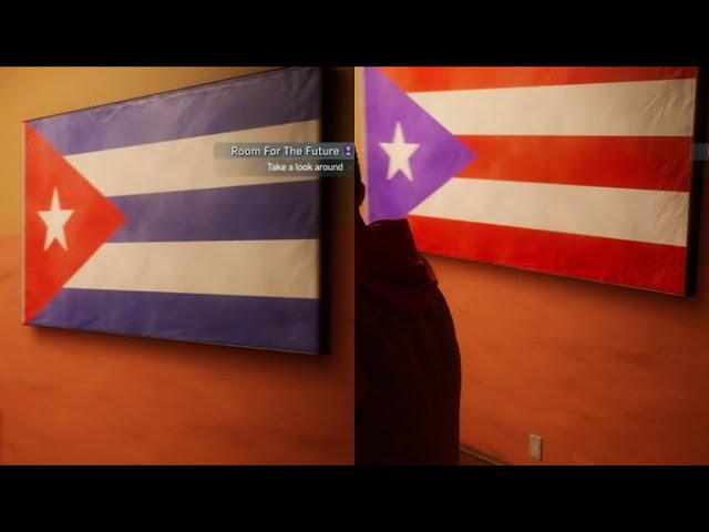 Spider-Man 2: Changing Cuba flag for Puerto Rico flag in Miles Morales  house 