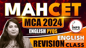 MAHCET  MCA 2024 English Revision class | English PYQs