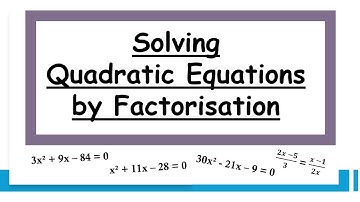 Quadratic Equations and Factorization Method to solve them #quadraticequations  #factorization #ged