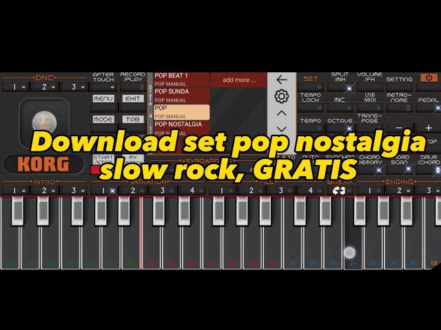 Gratis Download Set org Pop Nostalgia paling cocok untuk lagu Pop beat,pop nostalgia ,dan slow rock class=