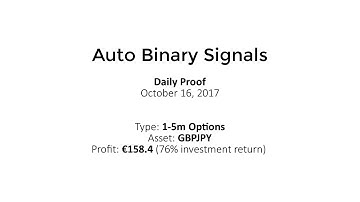 Auto Binary Signals (Main ABS) Video 1 Live Trading - August 14th 2017