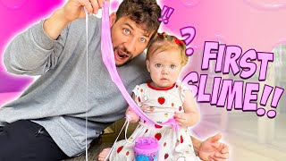 Our Baby Reacts to SLIME for the first time!