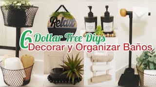 DOLLAR TREE DIYs / IDEAS PARA DECORAR Y ORGANIZAR BAÑOS Pequeños / MANUALIDADES PARA DECORAR BAÑOS