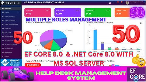 EP 50 Help Desk Management System EF Core NET Core ll .NET 8.0 Tickets, Users, Roles Management,🚀💥