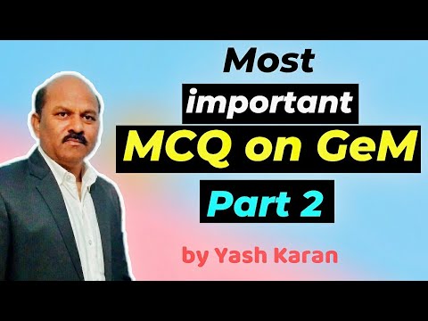 Most Important MCQ on GeM Part 2 in hindi by Yash Karan