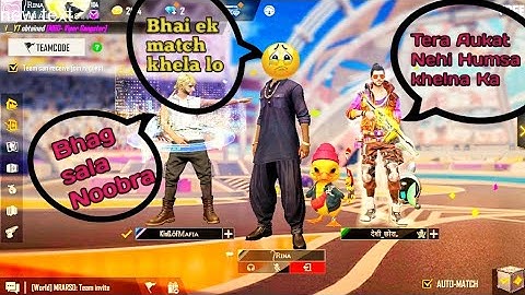 world Chats Pro player Call Me Noob 😡😡 //Aja 1v1main with -garena free fire