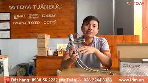 TDM.VN | Đập hộp vòi lavabo Caesar B350CU - B350 CU thân thấp nóng lạnh gắn chậu rửa mặt chính hãng