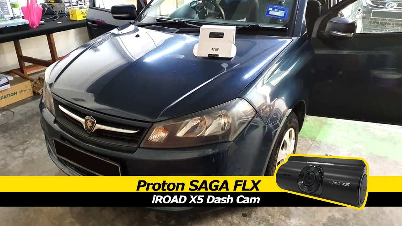 Proton Saga FLX iRoad X5 Dual Channel Dash Camera Install 