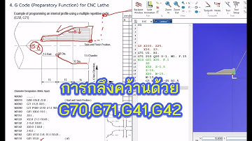 การเขียนโปรแกรมควบคุมเครื่องกลึง CNC G Code, M Code Day4 Ep10  G70,G71,  G41,G42