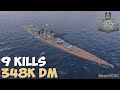 World of warships  grosser kurfrst  9 kills  348k damage  replay gameplay 4k 60 fps