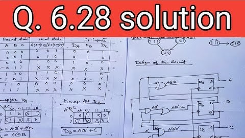 Q. 6.28: Design a counter with the following repeated binary sequence 0, 1, 2, 4, 6 Use D flip-flops