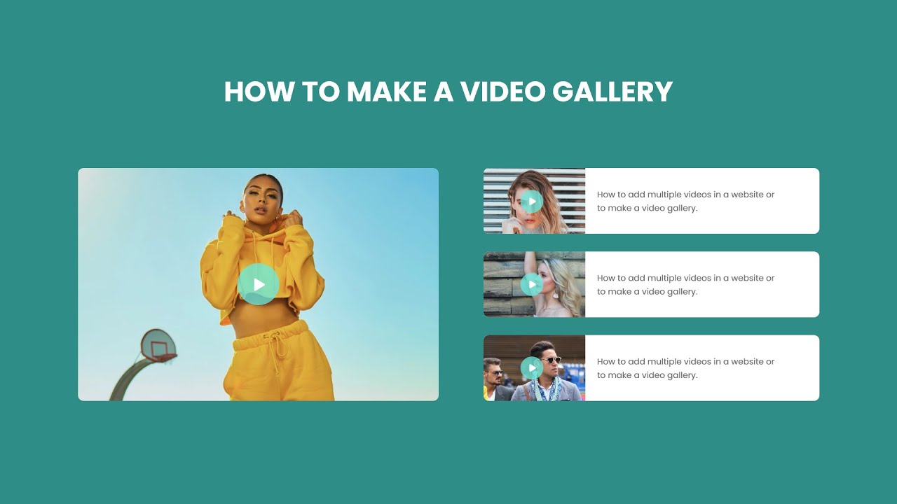 How to Make Video Gallery in HTML and CSS Website - Step By Step Tutorial