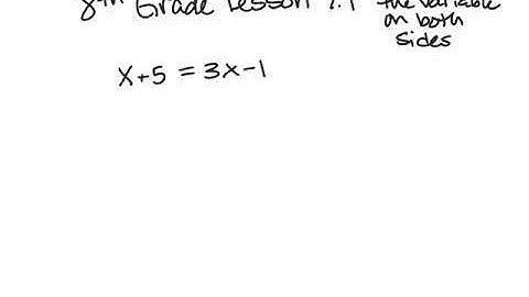 8th grade Go Math Lesson 7.1 equations with variables on both sides