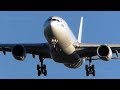 Evening landing of two I-Fly Airbus A330's in heavy winds at Saint Petersburg airport.