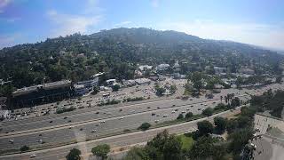 101 Freeway Time Lapse Mid Afternoon With View From Hilton In Universal City.