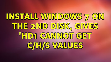 Install windows 7 on the 2nd disk, gives 