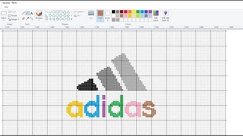 How to Draw Adidas Logo Pixel Art on MS Paint  Microsoft Paint Drawing