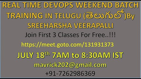 (తెలుగులో)New DevOps Daily Training JULY 18th 7AM to 8:30AM-TERRAFORM-DOCKER-JENKINS-AZURE-DEVOPS