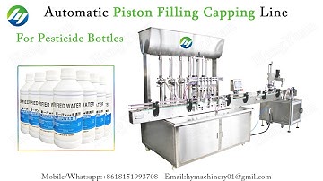 Automatic Piston Filling Capping Line for pesticide bottles