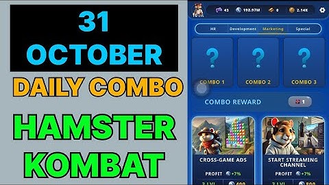 HAMSTER KOMBAT GAMEDEV DAILY COMBO | HAMSTER KOMBAT DAILY COMBO | 31 OCTOBER HAMSTER DAILY COMBO