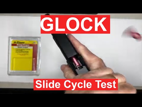 Glock Function Test. Checking the slide cycle function.
