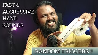 Fast & Aggressive ASMR Hand Sounds And Random Triggers