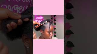 Cute rubberband natural hairstyle on 4c hair 🖤💓