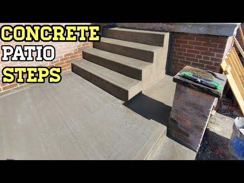 how to form pour and finish a  concrete patio and steps [pt 2