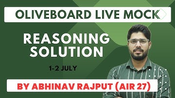 Oliveboard Live Mock Solution For Reasoning | Maths By Abhinav Rajput