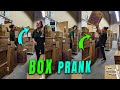 Lady Hides in a Box to Startle Co-worker During an Office Prank