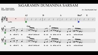 SİGARAMIN DUMANINA SARSAM--A--(Play Along)--:Guitar,Flute,Violin,Keyboard,Melodica. Resimi