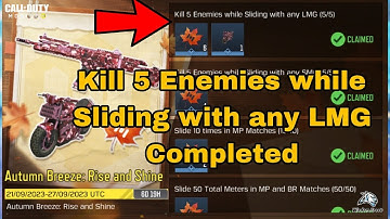 Kill 5 Enemies while Sliding with any LMG Cod Mobile