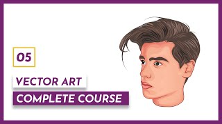 Vector Face Illustration Tutorial - Vector Art Course - Portrait Illustration